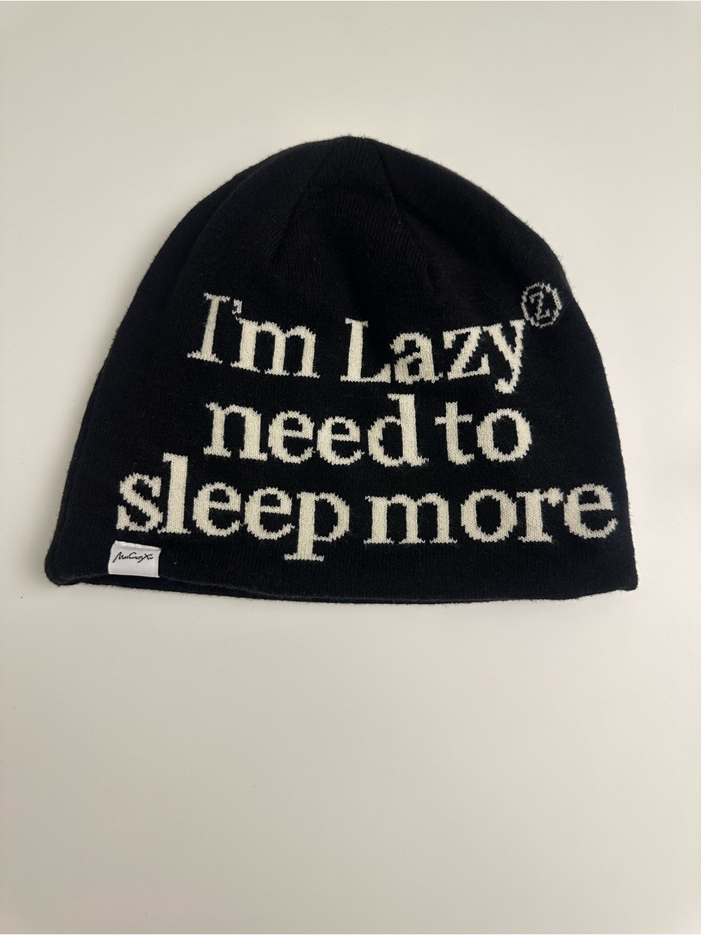 Black 'I'm Lazy Need to Sleep More' Beanie - Unbranded